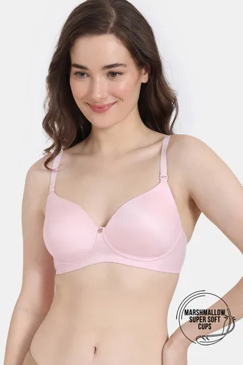 Buy Zivame Marshmallow Padded Non Wired 3/4th Coverage T-Shirt Bra - Mary Rose